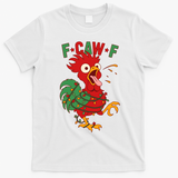 F-CAW-F Funny Christmas Santa Crow T-Shirt - White