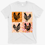 Floral Fall Chicken Cute Thankgiving T-Shirt - White