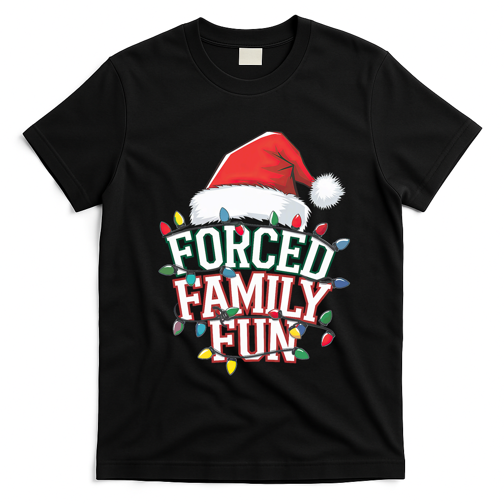 Forced Family Fun Christmas T-Shirt - Black