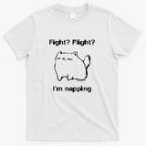 Fight? Flight? I'm napping cat - White