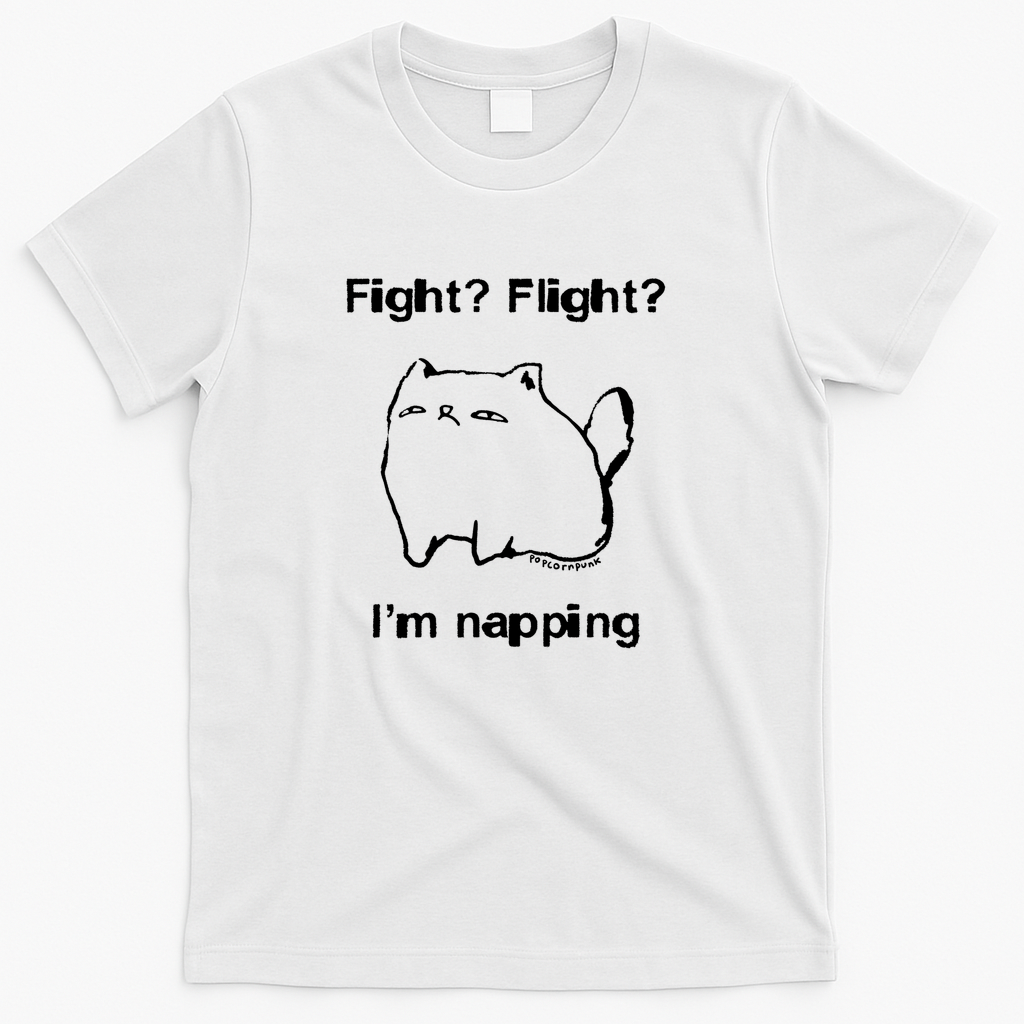 Fight? Flight? I'm napping cat - White