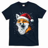 Festive Fox Merry Christmas With Family And Friends Gift T-Shirt - Navy Blue