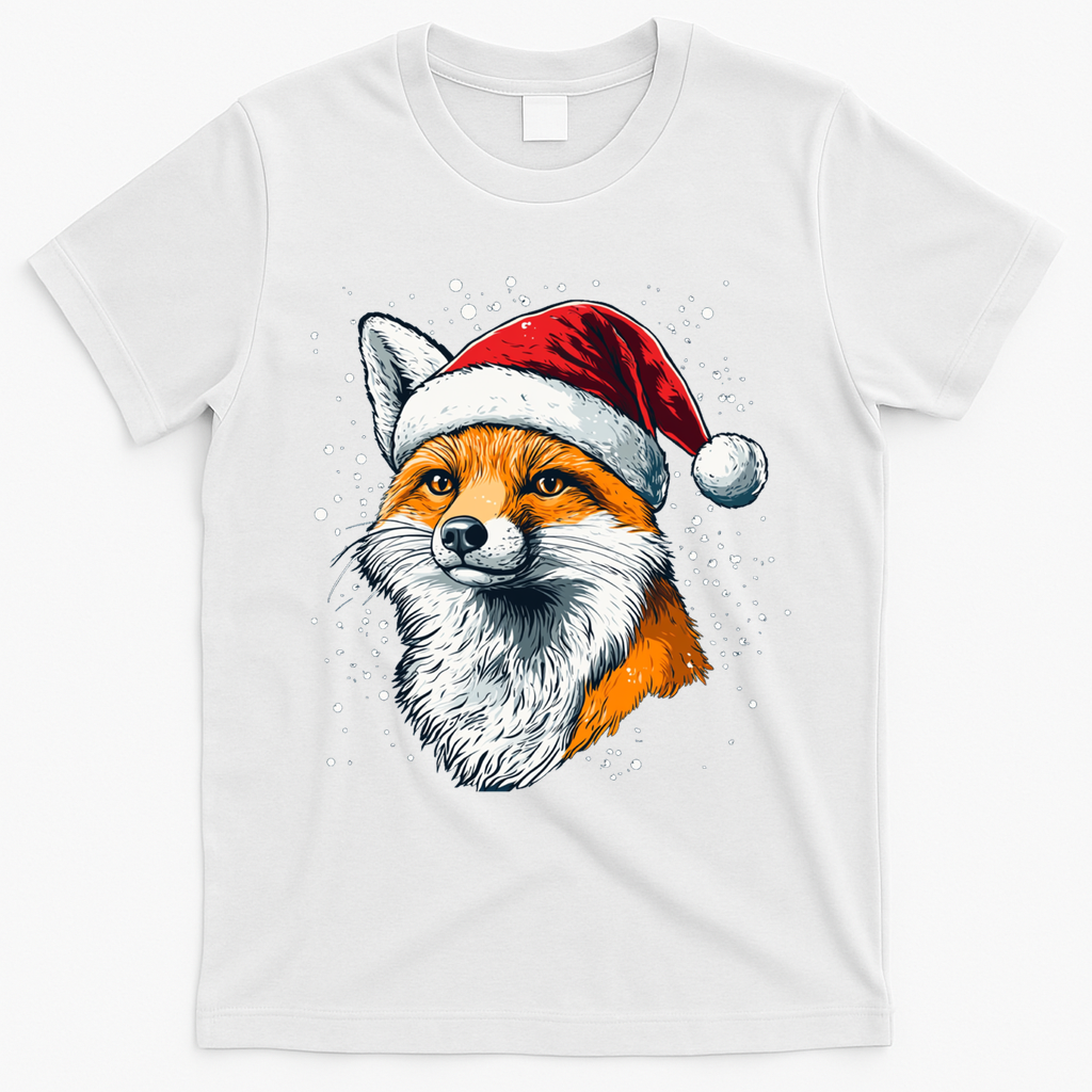 Festive Fox Merry Christmas With Family And Friends Gift T-Shirt - White