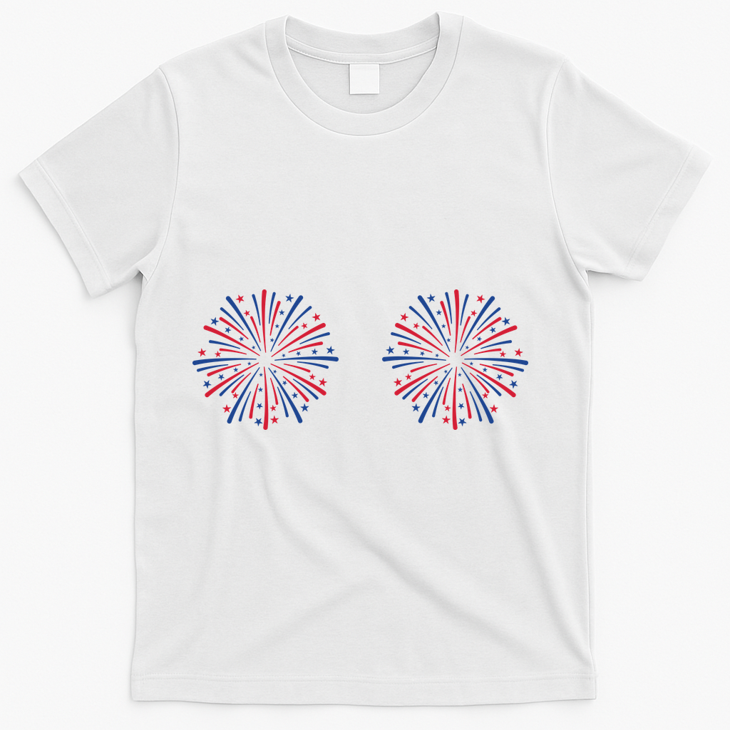 Funny Fourth Of July Fireworks T-Shirt - White