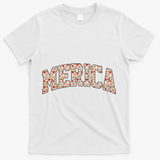 Fast Food Pattern Merica T-Shirt - White