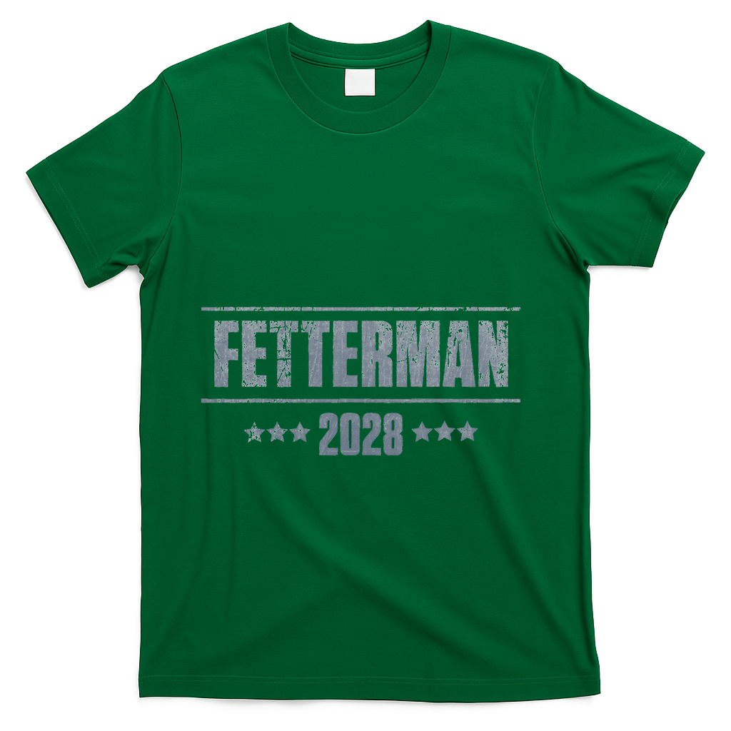 Fetterman For President 2028 Democratic Resistance Trump T-Shirt - Green