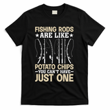 Funny Fishing Rods Fisherman Gift T-Shirt - Black