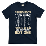 Funny Fishing Rods Fisherman Gift T-Shirt - Navy