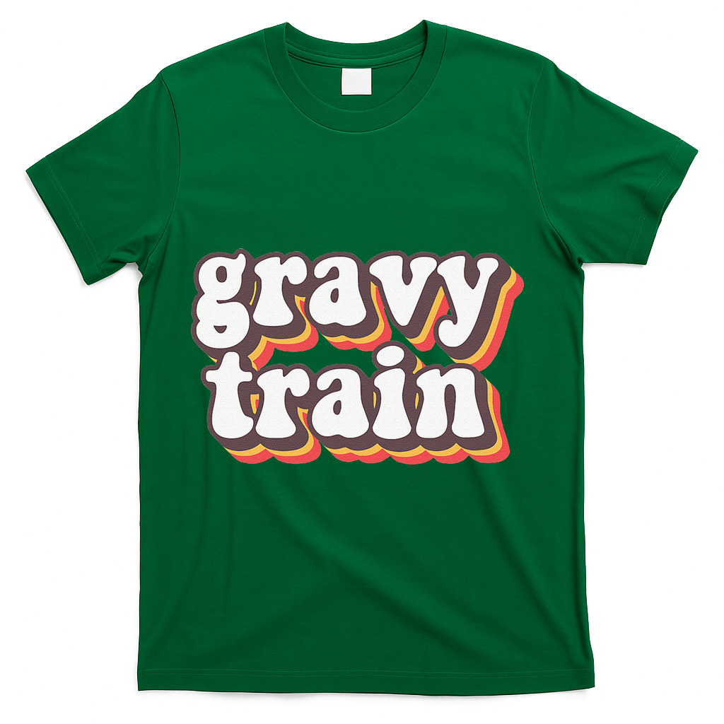 Funny Family Thanksgiving Gravy Train Friendsgiving T-Shirt - Green