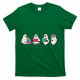 Funny Ghost Book Reading Halloween Books Lover Teacher T-Shirt - Green