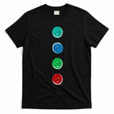 Four Groovy Buttons Blue Cat Funny Halloween Custom T-Shirt - Black