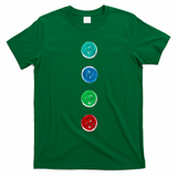 Four Groovy Buttons Blue Cat Funny Halloween Custom T-Shirt - Irish Green