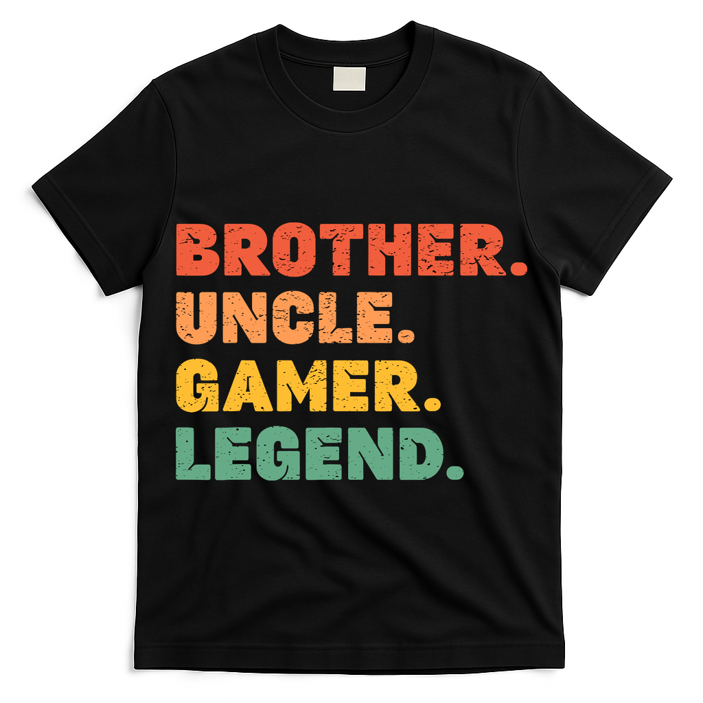 Funny Gamer Brother Uncle Gaming Legend Vintage Video Game T-Shirt