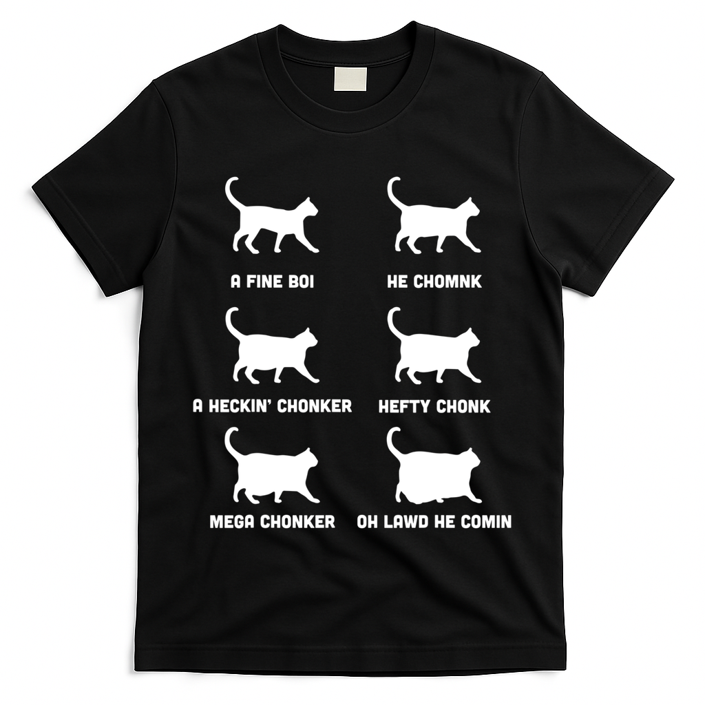 Funny Gift Cats Meme Chonk Cat Chart T-Shirt