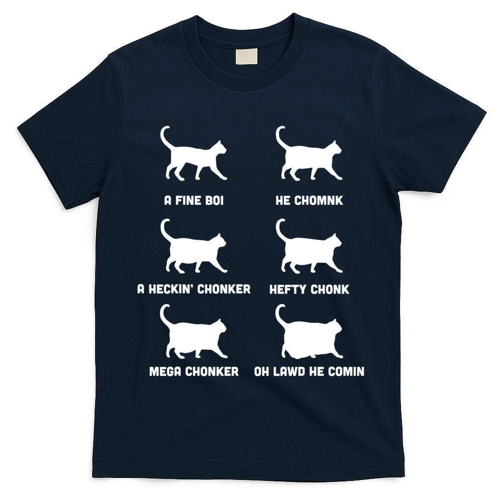 Funny Gift Cats Meme Chonk Cat Chart T-Shirt