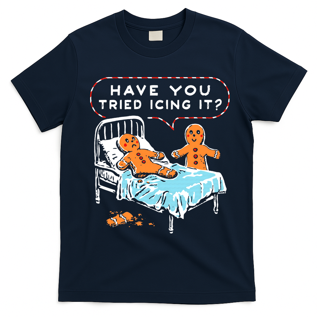 Funny Gingerbread Christmas Have You Tried Icing It T-Shirt - Navy Blue