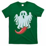 Funny Ghost Chili Pepper Lovers Spooky Halloween T-Shirt - Irish Green