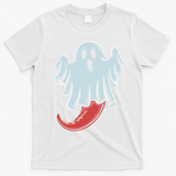 Funny Ghost Chili Pepper Lovers Spooky Halloween T-Shirt - White