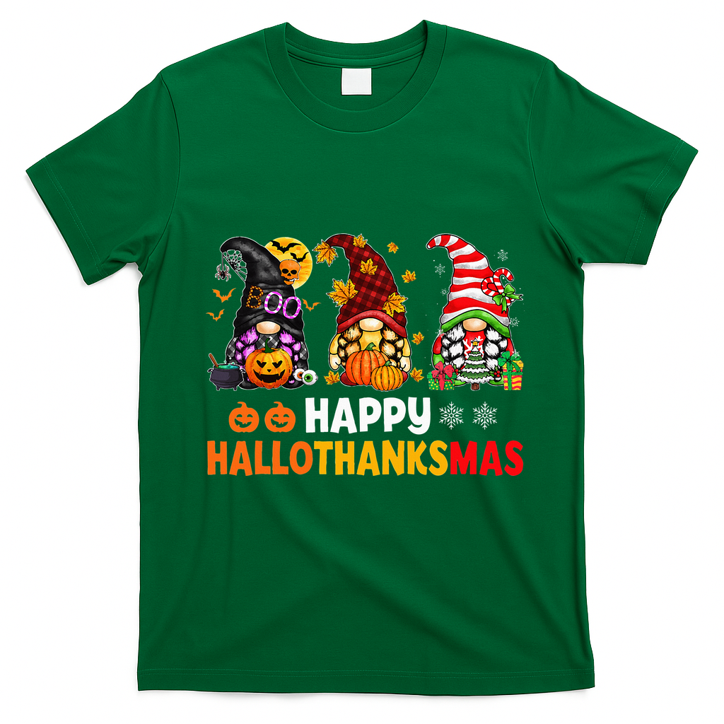 Festive Gnome Decorations for the Holiday Season T-Shirt - Irish Green