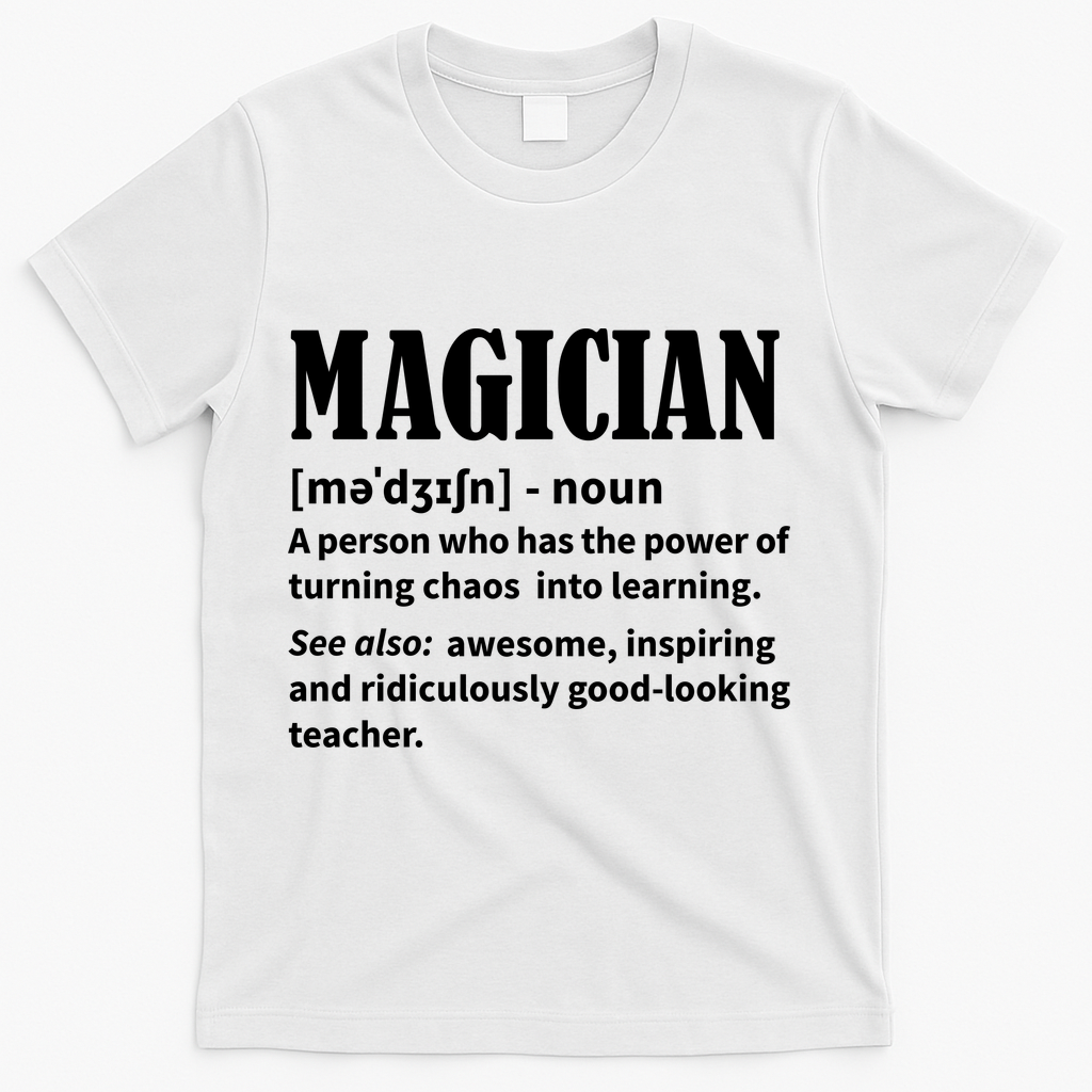 Funny Gift For Teachers Teaching, Teacher Definition  T-Shirt - White
