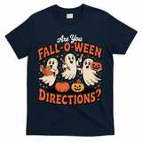 Funny Gift For Halloween Teachers Are You Fall O Ween Directions T-Shirt - Navy
