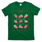 First Grade Is My Jam Strawberry 1st Grade Teacher T-Shirt - Green