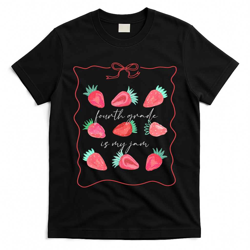 Fourth Grade Is My Jam Strawberry 4th Grade Teacher T-Shirt