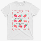 Fourth Grade Is My Jam Strawberry 4th Grade Teacher T-Shirt - White