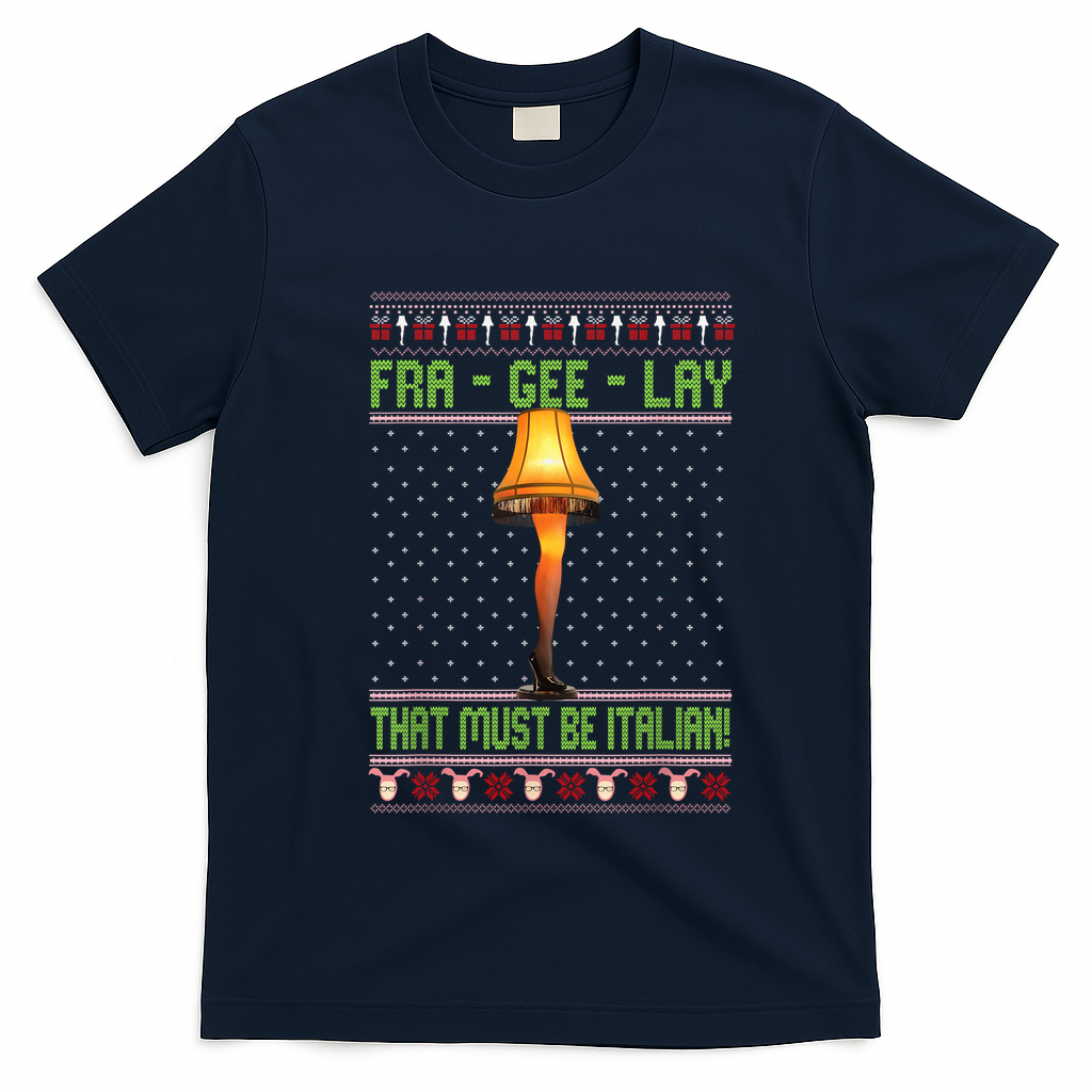 Fra Gee Lay That Must Be Italian T-Shirt - Navy Blue