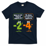 Funny Geek Math Numbers 2 Minus 4 Humor Joke T-Shirt - Navy Blue
