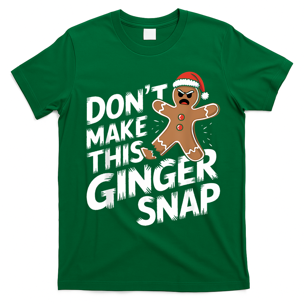 Fun Gingerbread Man Christmas & Women Graphic T-Shirt - Irish Green