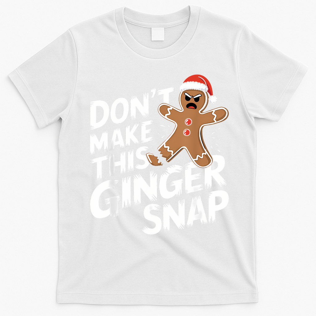 Fun Gingerbread Man Christmas & Women Graphic T-Shirt - White