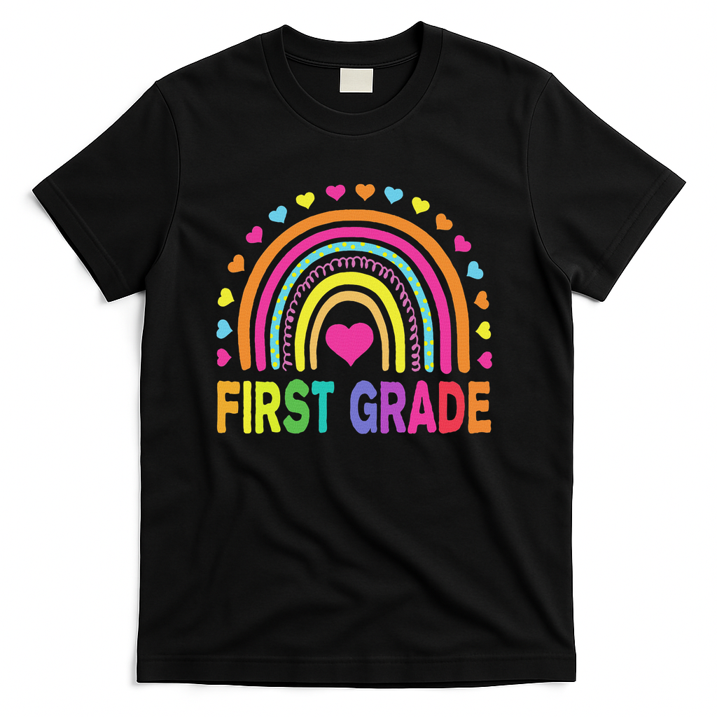First Grade Rainbow Teacher Team 1st Grade Squad T-Shirt - Black