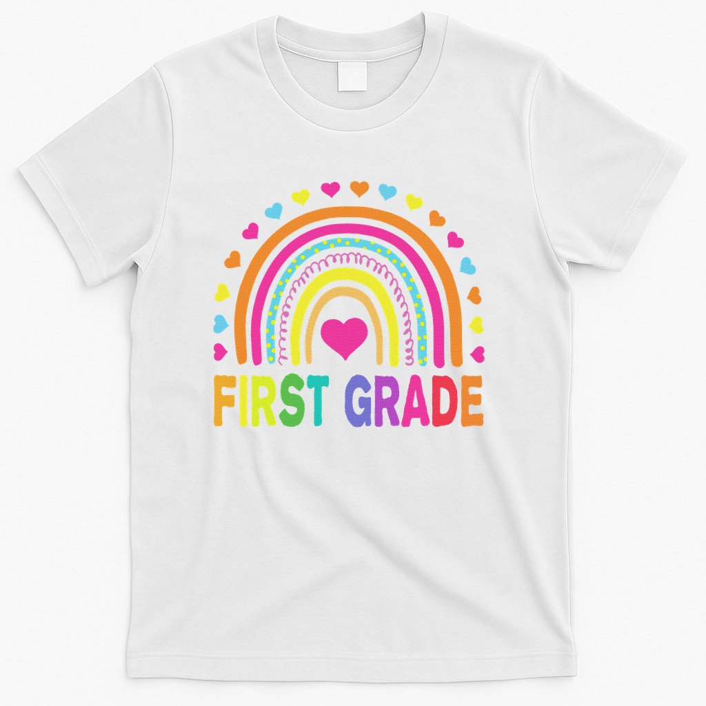 First Grade Rainbow Teacher Team 1st Grade Squad T-Shirt - White