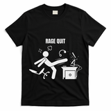 Funny Gamer Rage Quit Stick Figure Gaming Sarcastic Meme T-Shirt