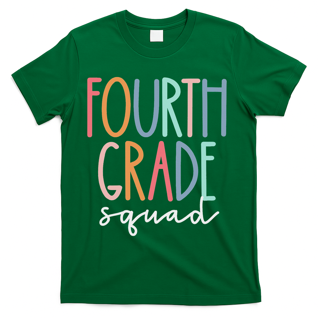 Fourth Grade Squad 4th Teacher Crew Back To School Team T-Shirt - Green