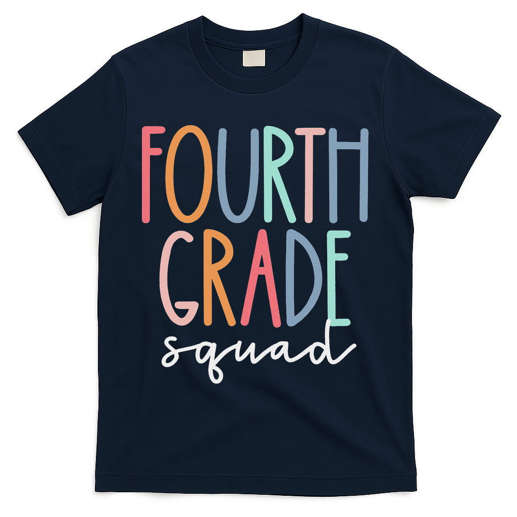 Fourth Grade Squad 4th Teacher Crew Back To School Team T-Shirt - Navy