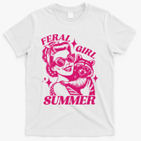 Feral Girl Summer Funny Feral Girl Summer T-Shirt - White