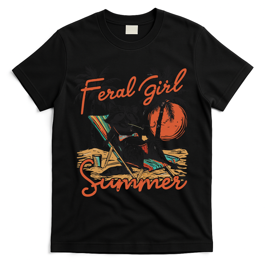 Feral Girl Summer T-Shirt - Black