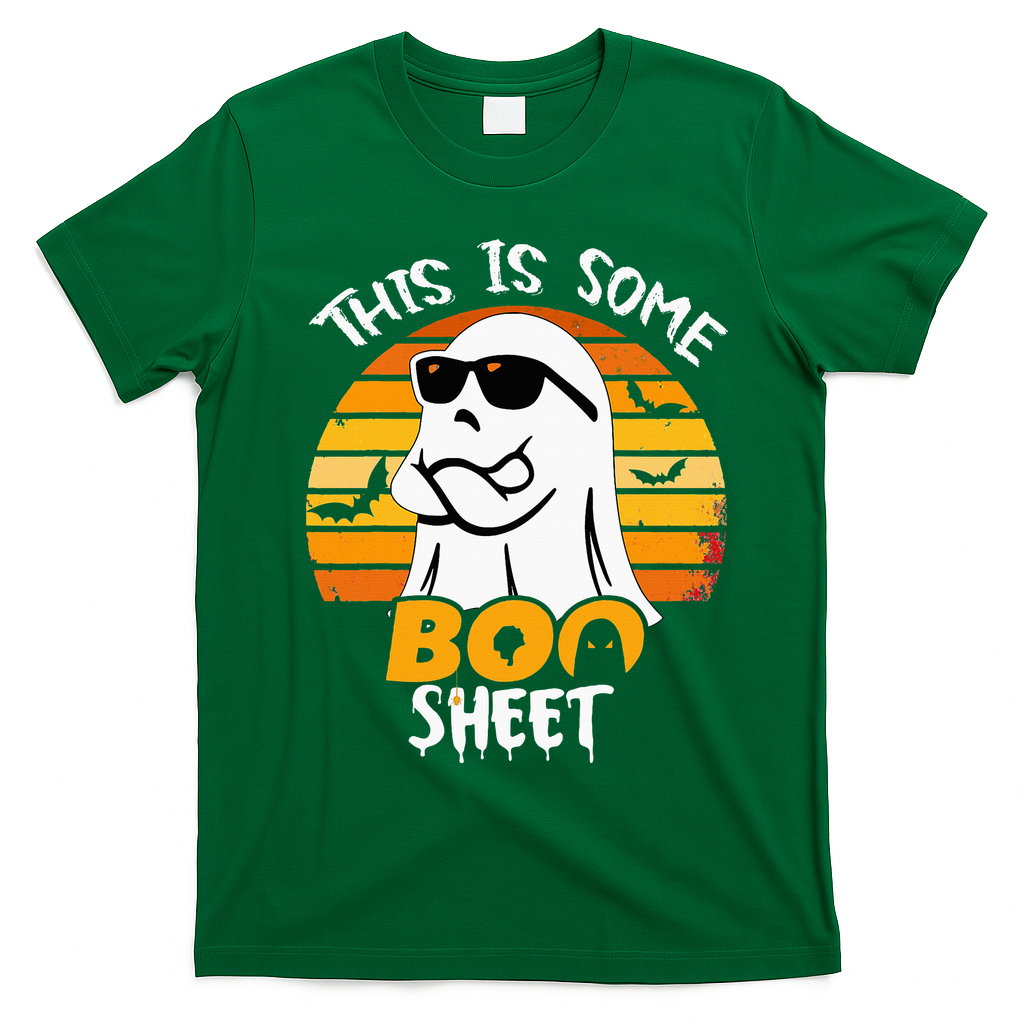 Funny Ghost This Is Some Boo Sheet horror Halloween Costume T-Shirt - Irish Green