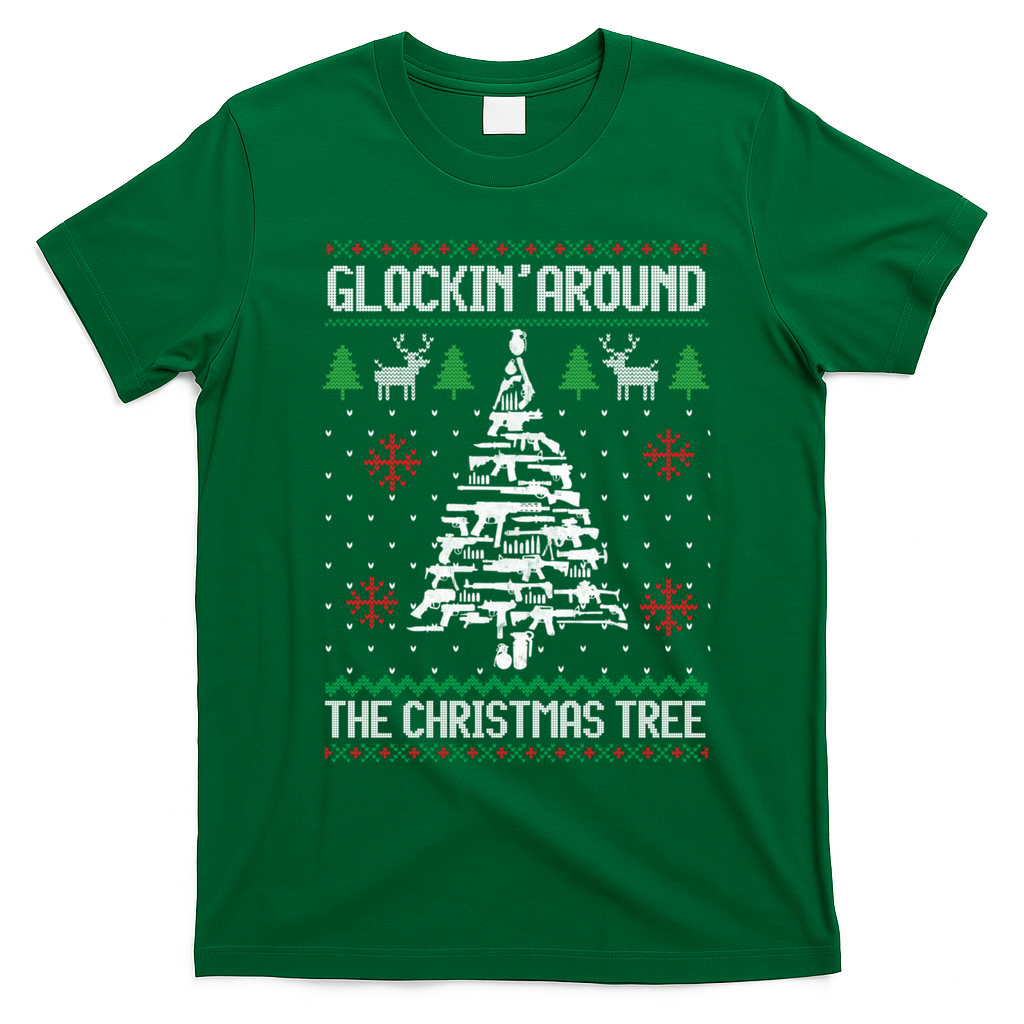 Funny Guns Ugly Christmas For Gun Lovers Meaningful Gift T-Shirt - Irish Green
