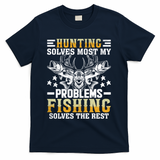 Funny Hunting And Fishing Solved Problems T-Shirt - Navy