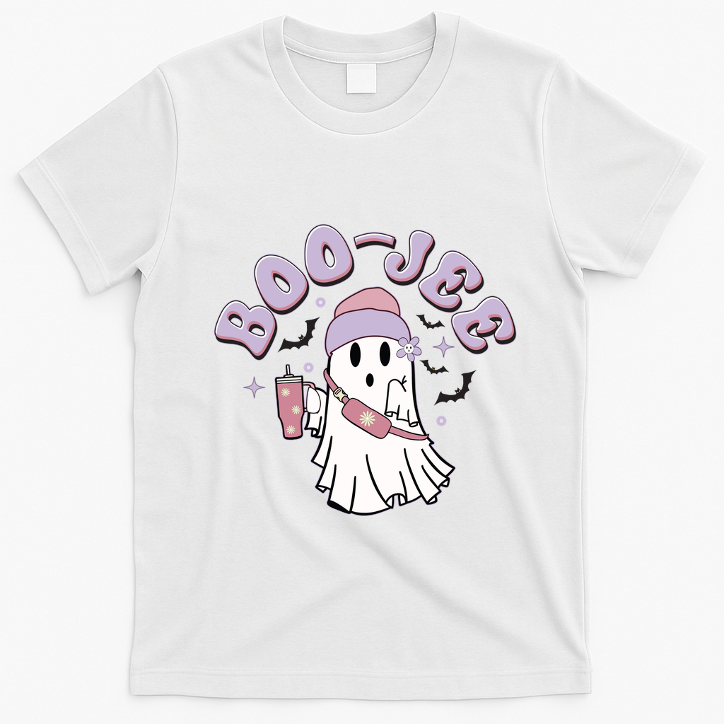 Funny Halloween Boo Jee Ghost T-Shirt - White