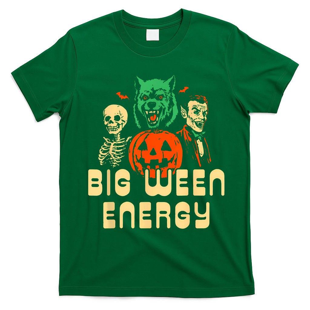 Funny Halloween Big Ween Energy T-Shirt - Irish Green