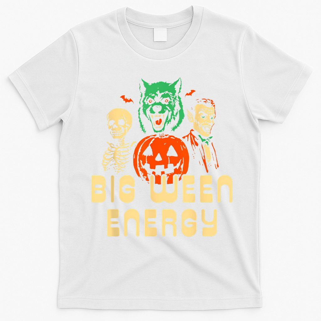 Funny Halloween Big Ween Energy T-Shirt - White