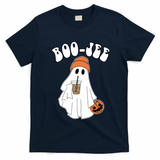 Funny Halloween Boo Jee Ghost Ing Coffee Cool Gift T-Shirt - Navy Blue