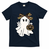 Funny Halloween Camouflage Camo Ghost Hello Hunting Season T-Shirt - Navy Blue