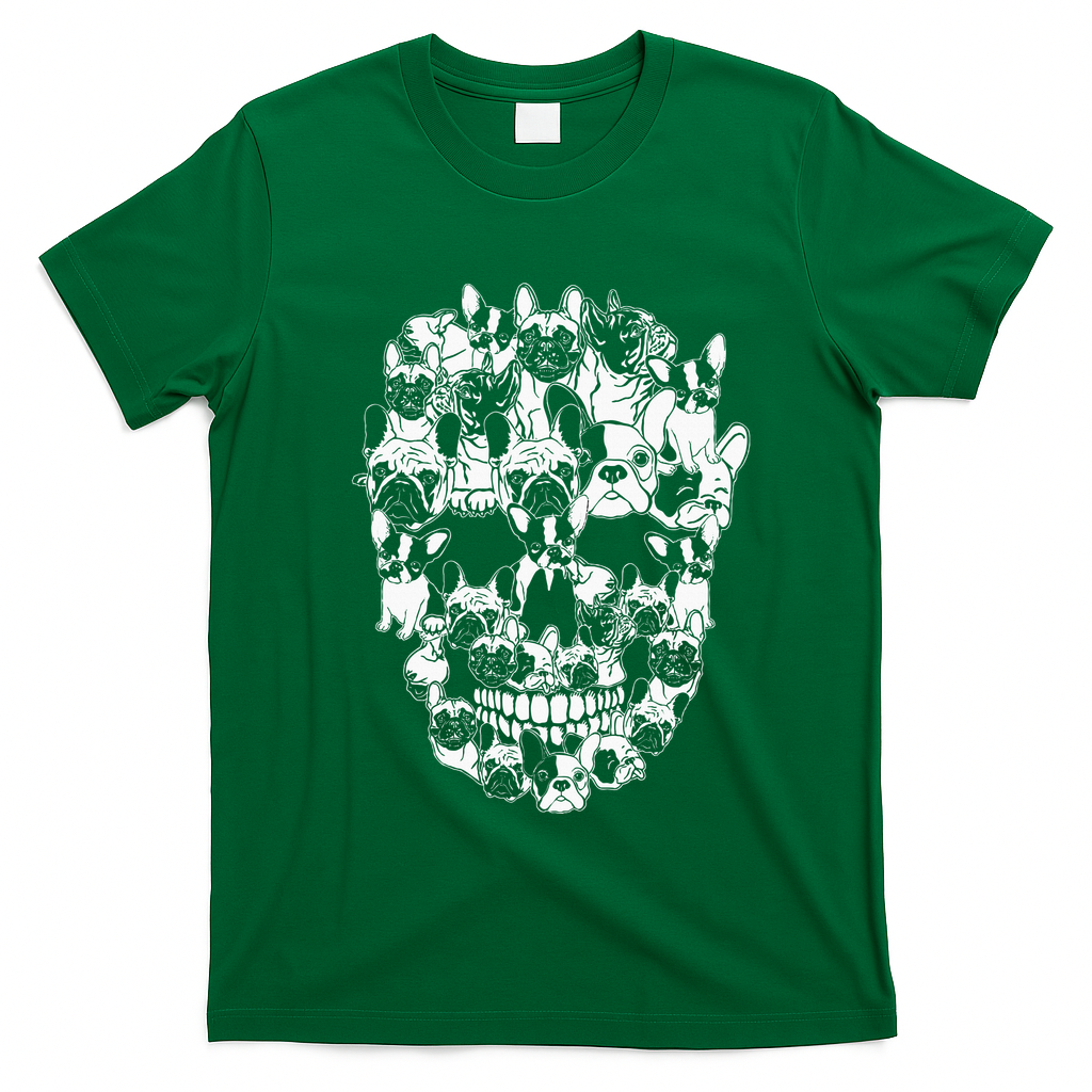 Funny Halloween Costume Skull French Bulldog Dog Lover T-Shirt - Irish Green