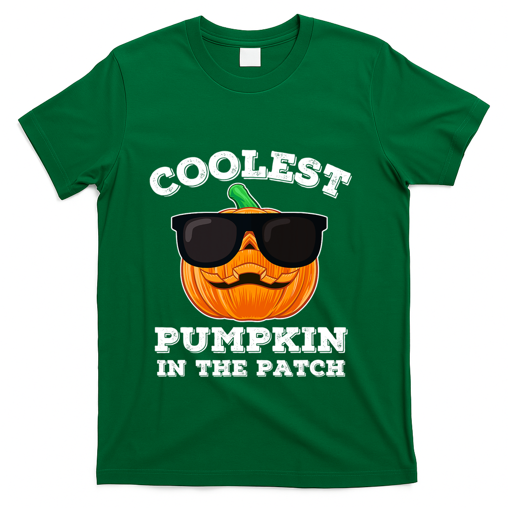 Funny Halloween Coolest Pumpkin In The Patch Gift T-Shirt - Green