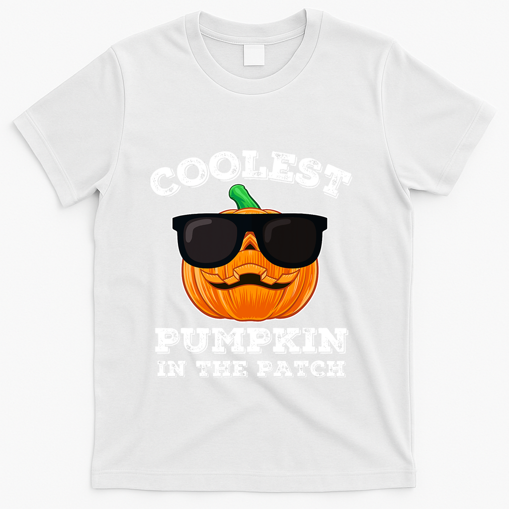 Funny Halloween Coolest Pumpkin In The Patch Gift T-Shirt - White